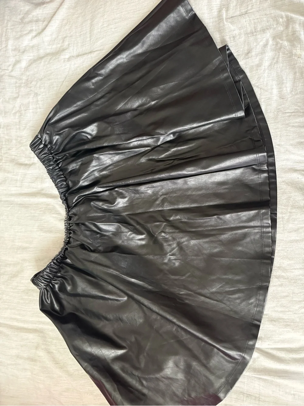 Classic Black Faux Leather Mini Skirt